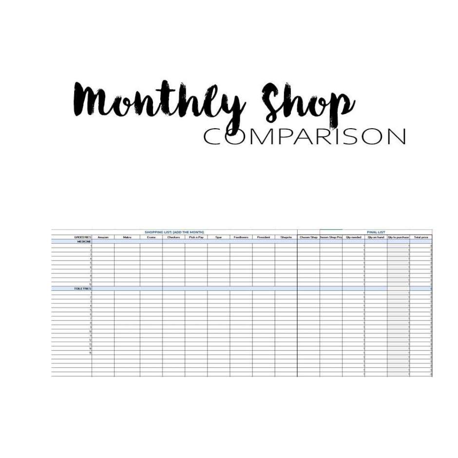 Simple monthly budget template spreadsheet for tracking income and expenses